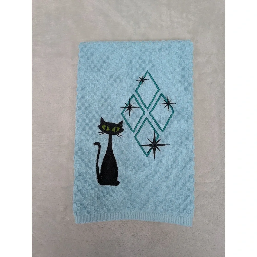 Mid Mod Cat Retro Mid Century Modern Atomic Kitchen Bath Hand Bar Towel
